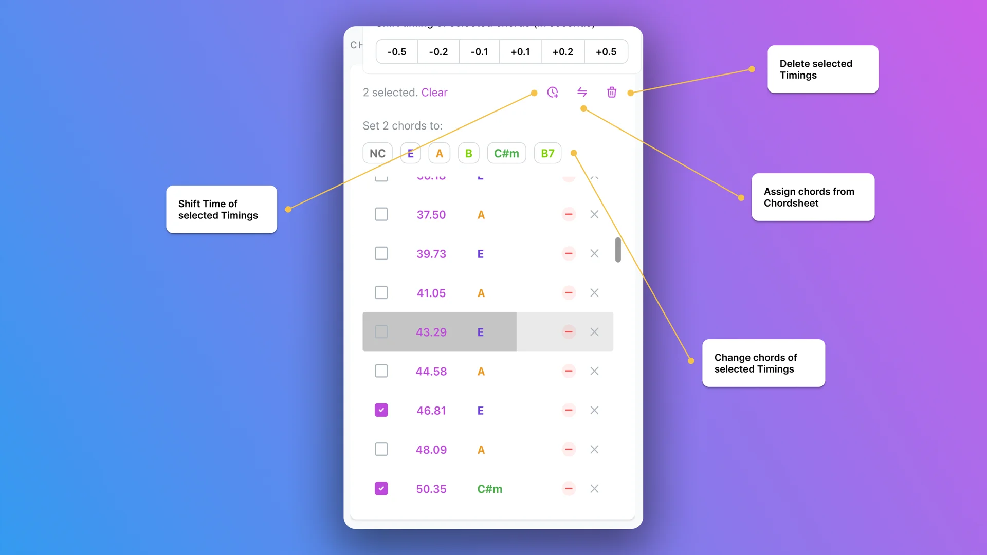 Add Chord Timings