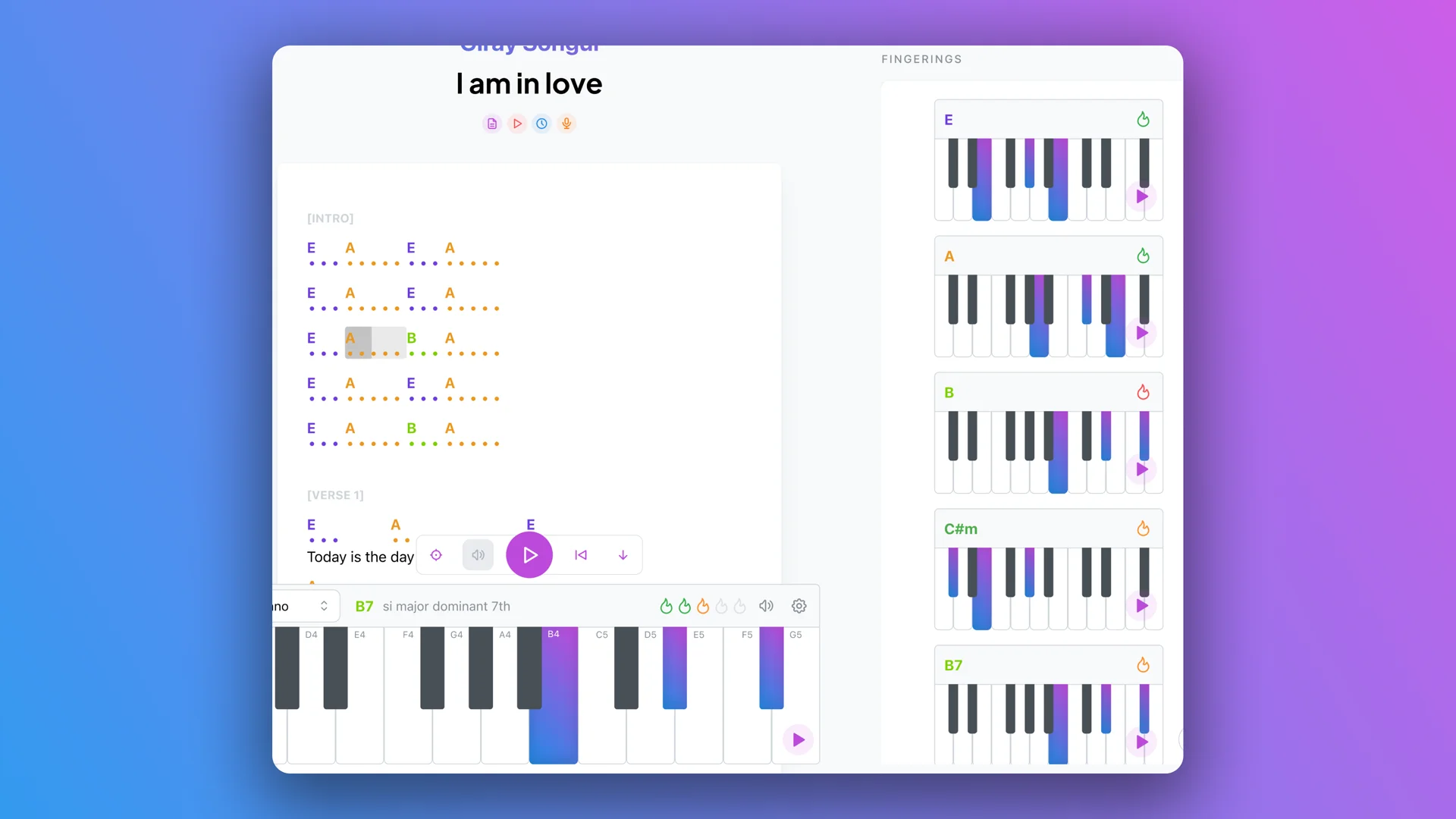 Fingerings of Distinct Chords