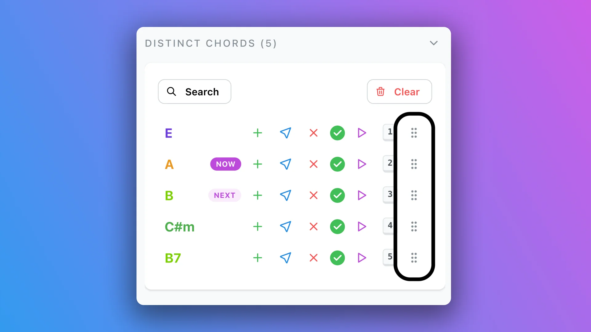 Distinct Chords Reordering