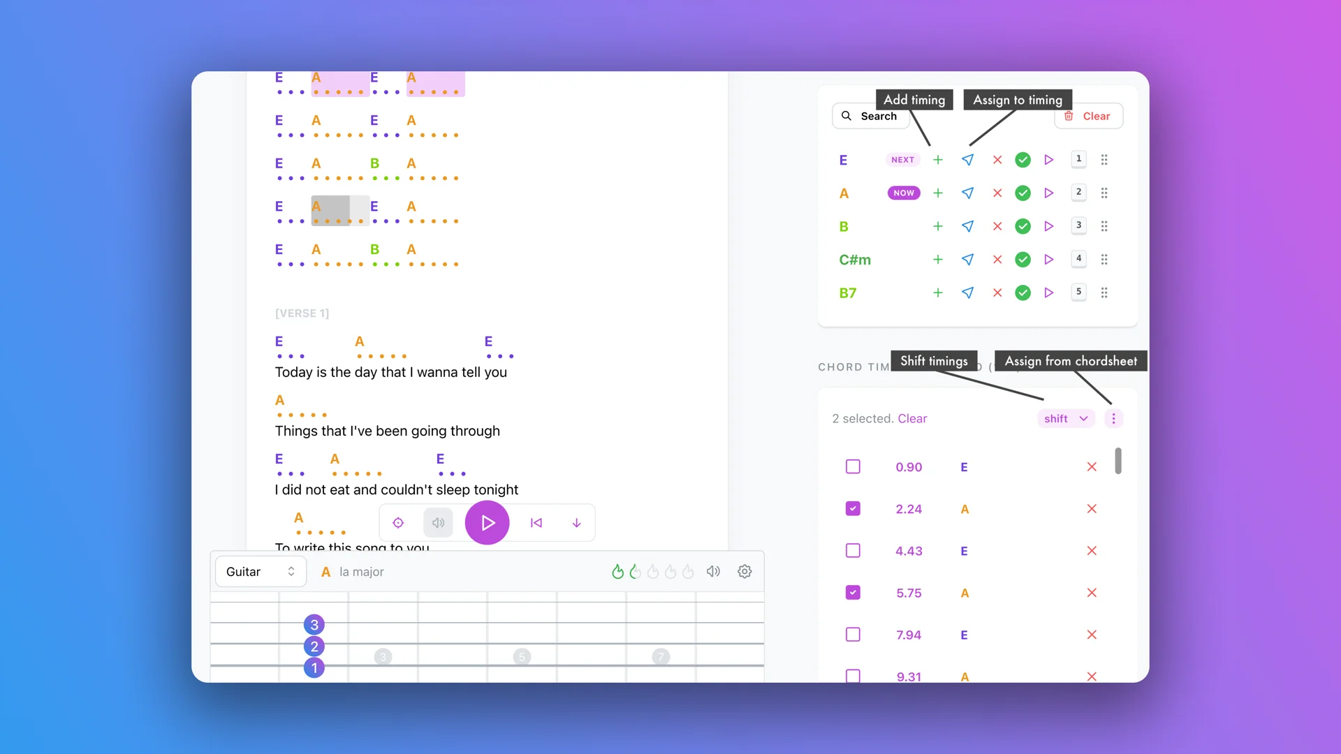 Edit Chord Timings